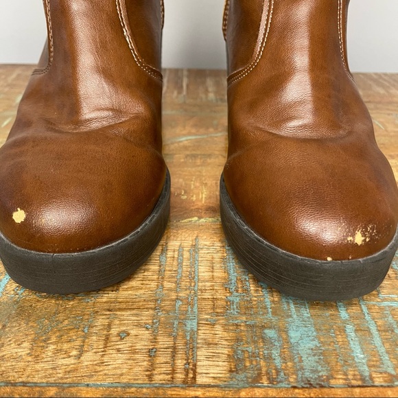 TOPSHOP Brown Leather Heeled Ankle Boots size 36 - Picture 2 of 8